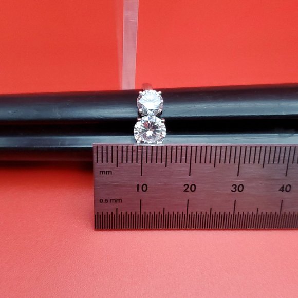 Size 6 925 Sterling Silver Cute Triple Cubic Zirconia Ring - Picture 7 of 8